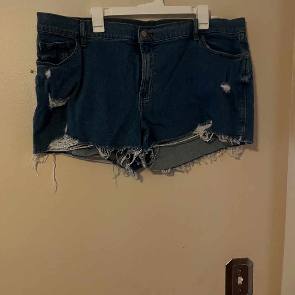 Old Navy Blue Distressed Jean Shorts